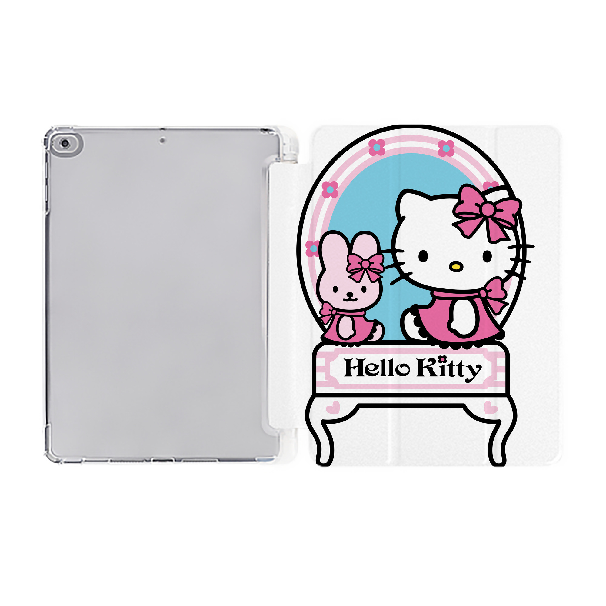 （画像用） Hello Kitty ハローキティ IPad ケース ペン収納付き 三つ折りスタンド PUレザー×シリコン 対応機種9.5/10.5/10.9インチ